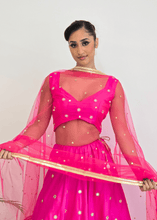 Nims Boutique Rani Luxury Hot Pink Silk Mirror Blouse size 4-16