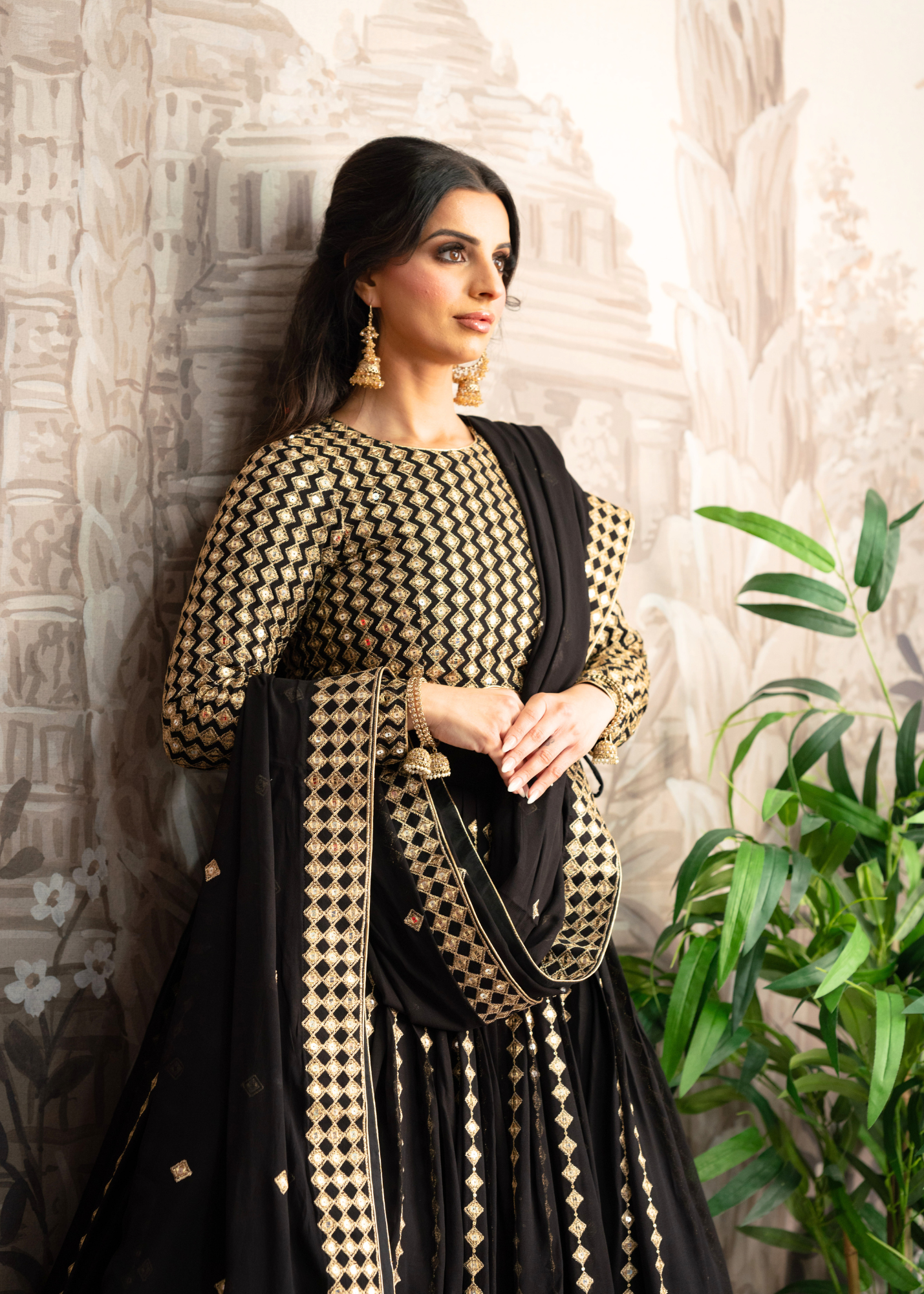 Karina Luxury Black & Gold Lehnga (sizes 6-14)