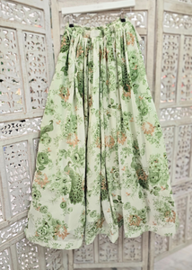 Florella Ivory & Green Georgette readymade skirt/lehnga