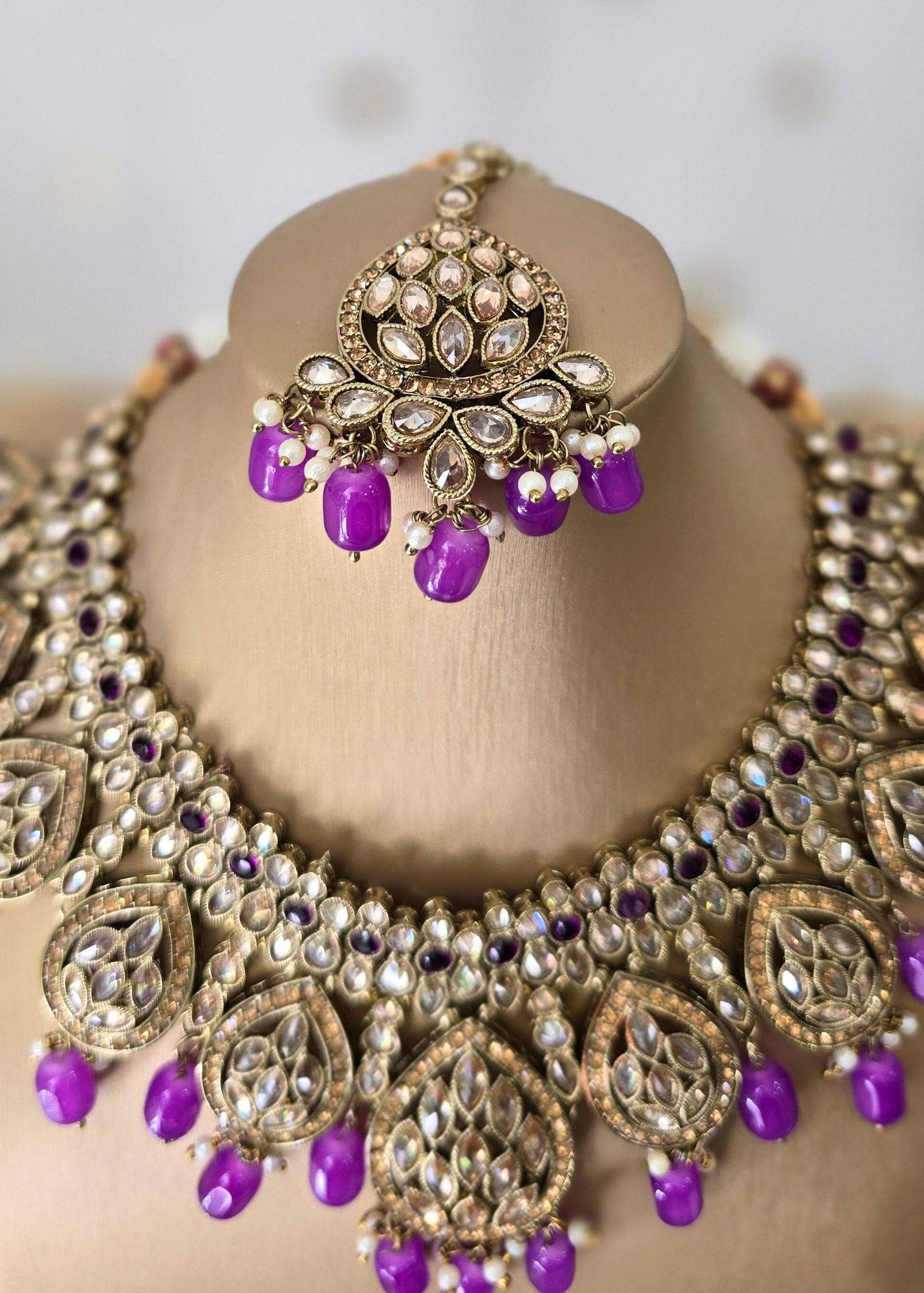 Polki Champagne Gold & Purple Set