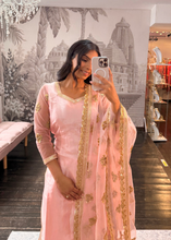 Long Sleeved Blush Pink Silk Salwar Suit (4-24)