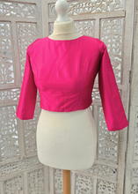 Hot Pink Silk Blouse with sleeves (4-14)