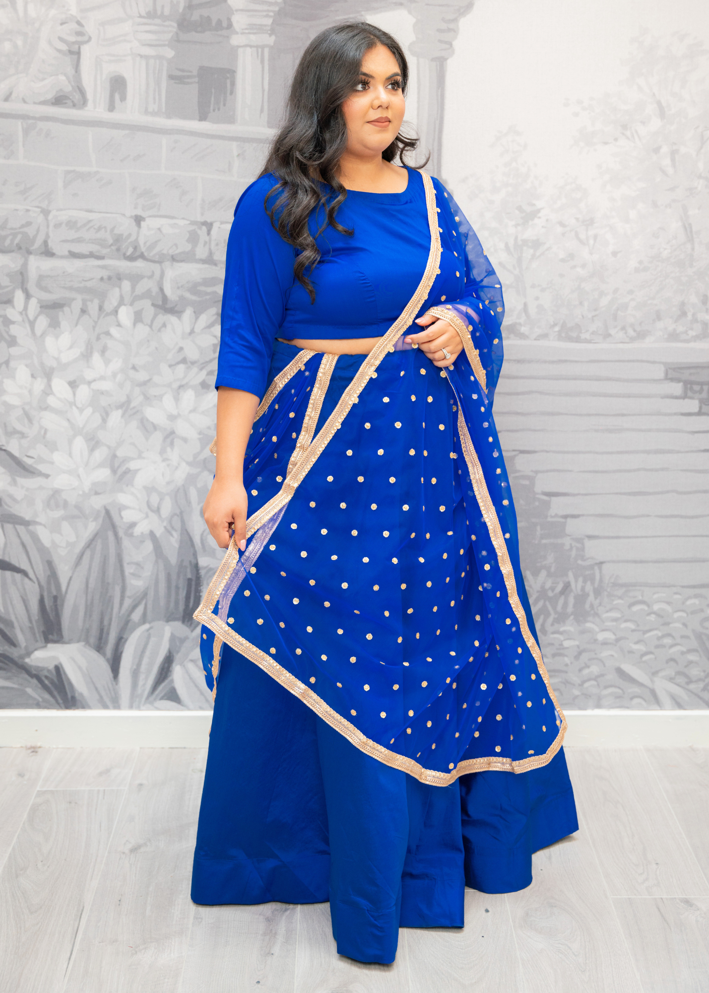 Readymade Royal Blue Silk skirt/lehnga (sizes 4-24)