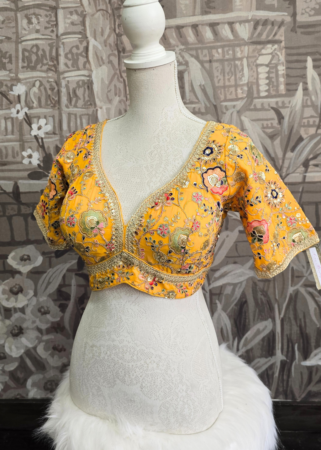 Genelia Yellow Embroidered Blouse (10-12)