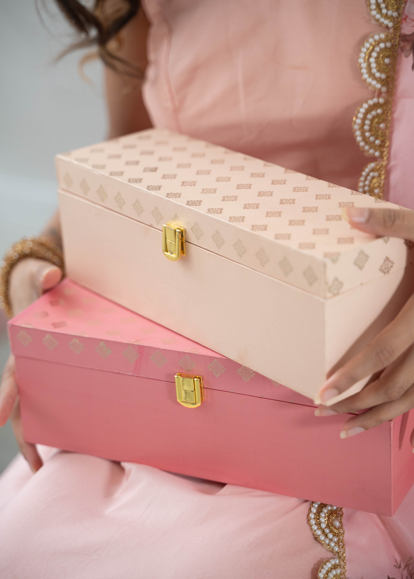 Luxury Pastel Foil Print Bangle Storage Box (4 colours)