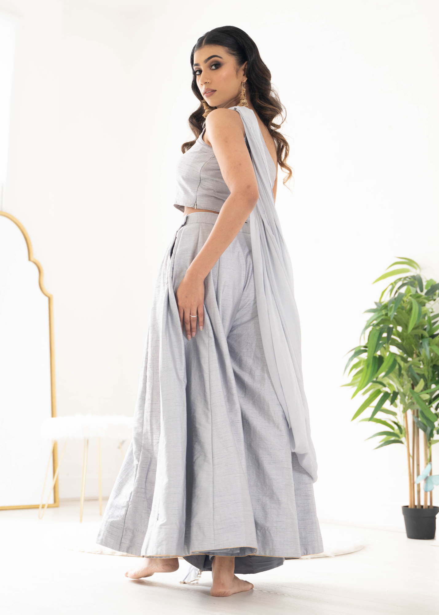 Arya Grey Flared Trousers (sizes 4-16)