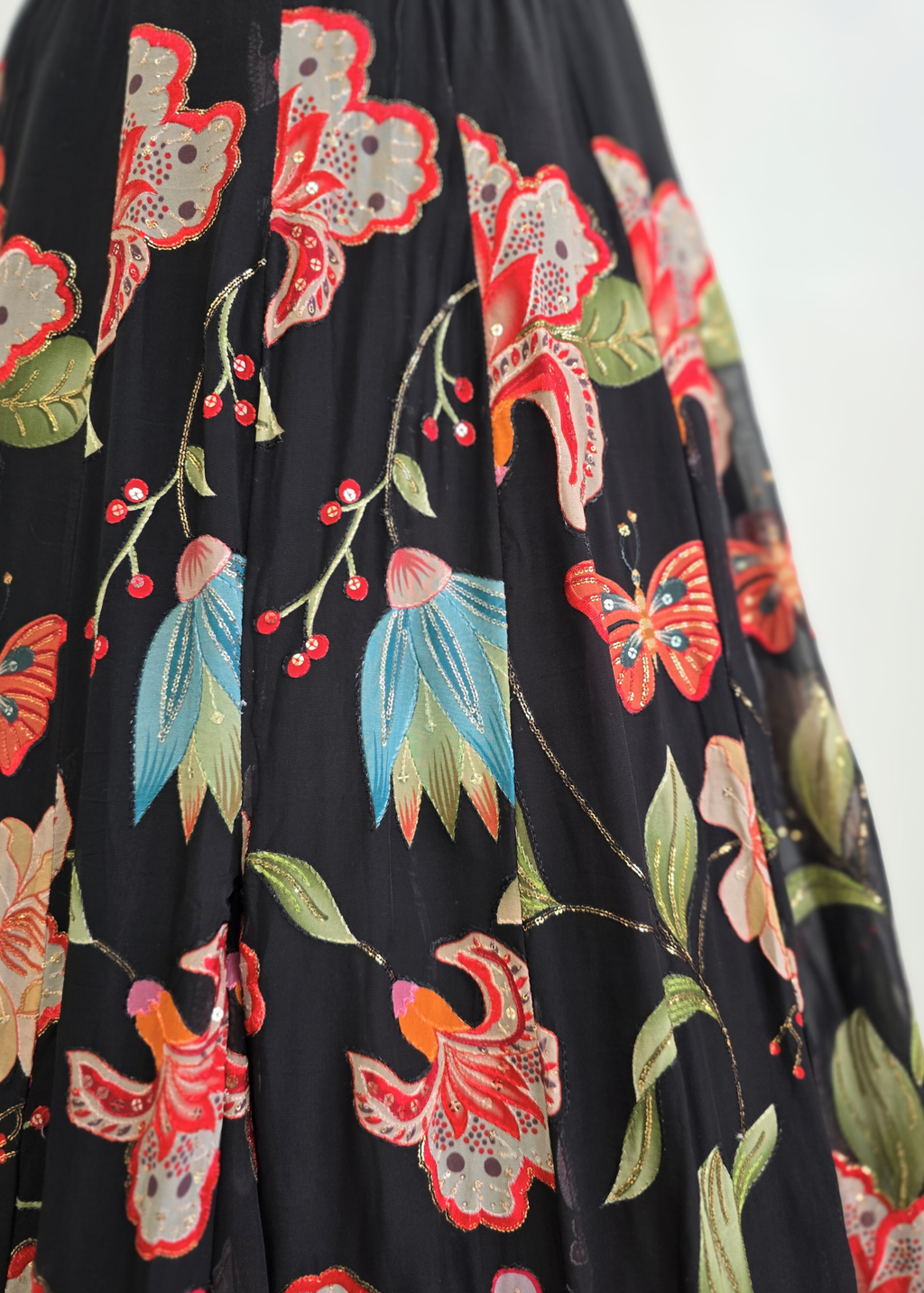 Lillianna Black Floral readymade trousers (size 4-18)