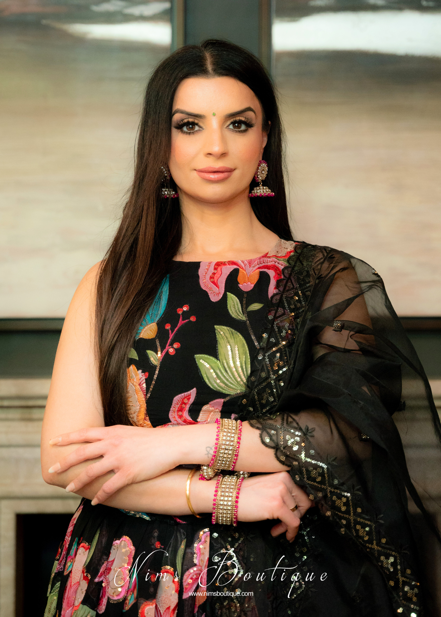 Hot Pink Royal Bracelet with Jhumka