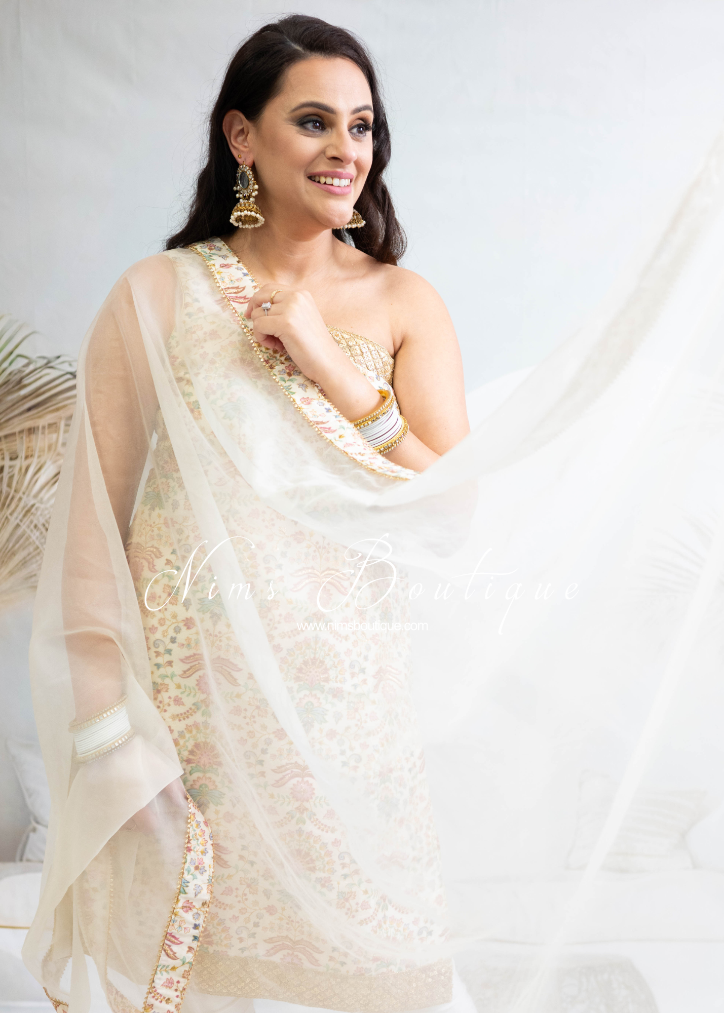 One Shoulder Mia Cream & Pastels Pajami Suit (sizes 4-16)