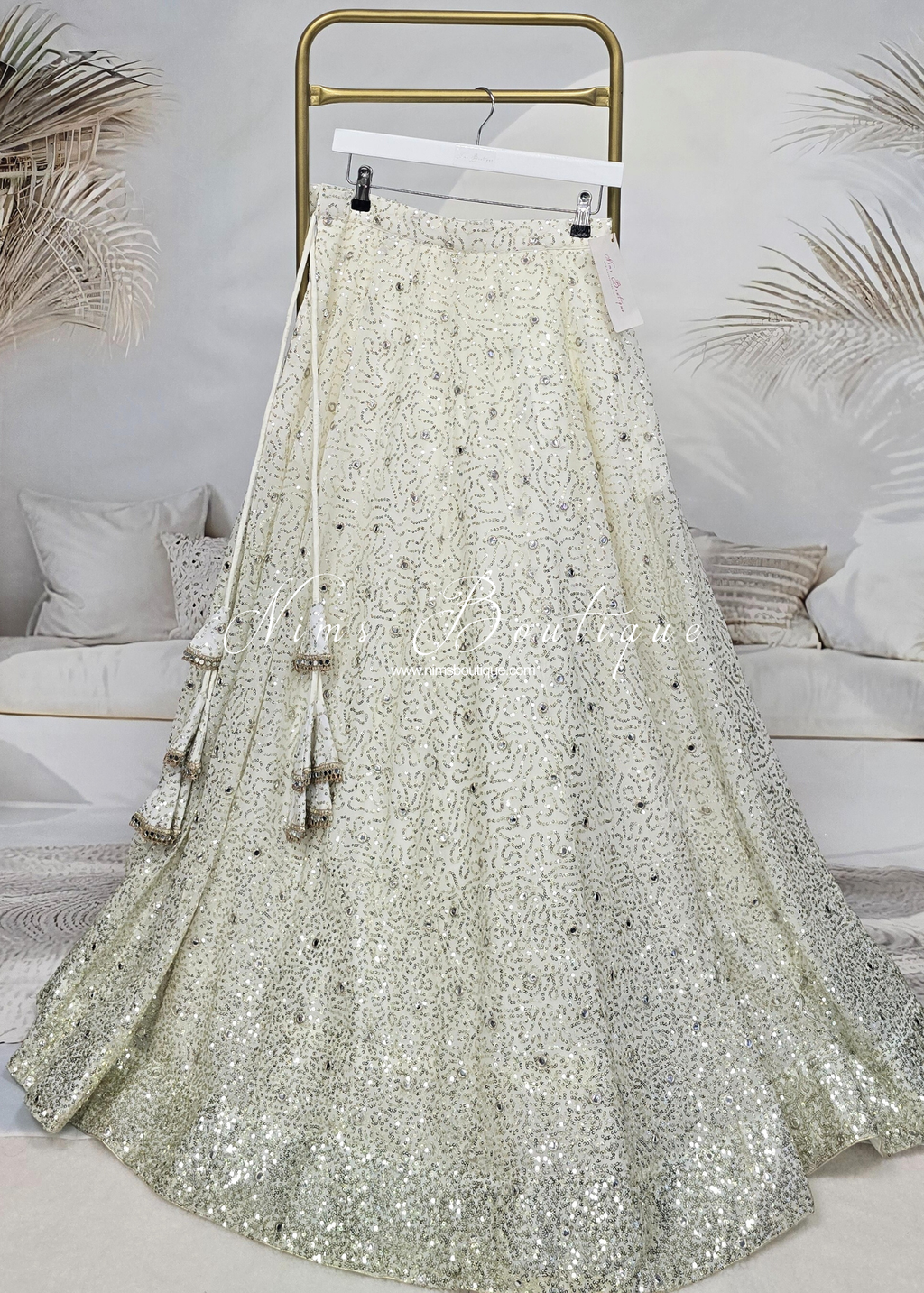 Arya Ivory & Gold Sequin Luxury Skirt (sizes 4-14)