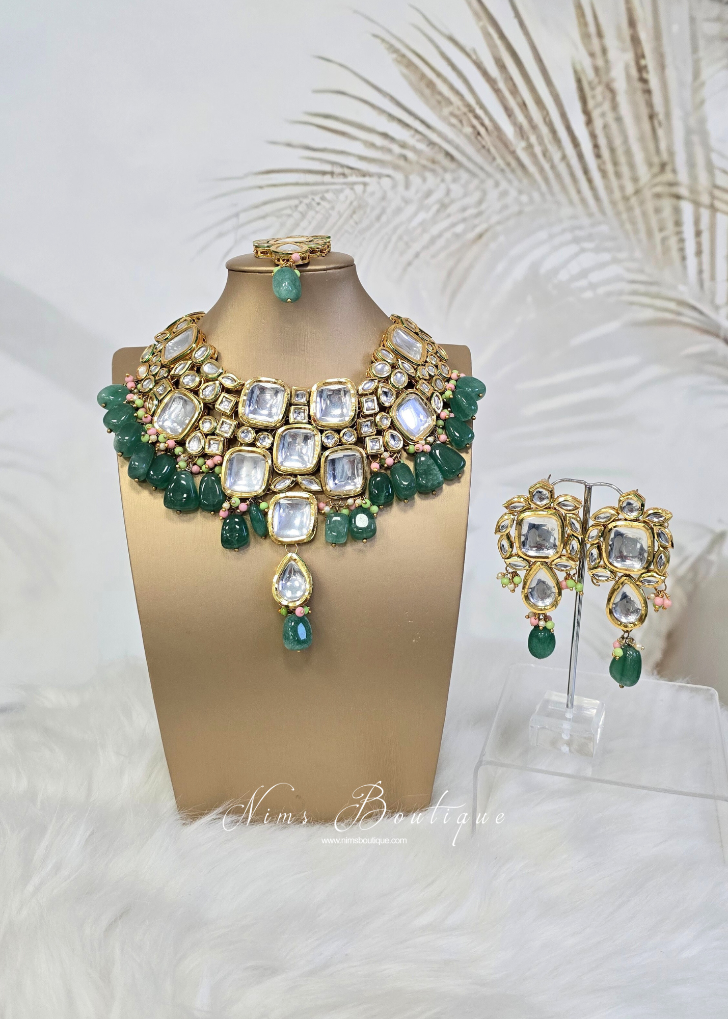 Sonali Green Luxury Kundan Set