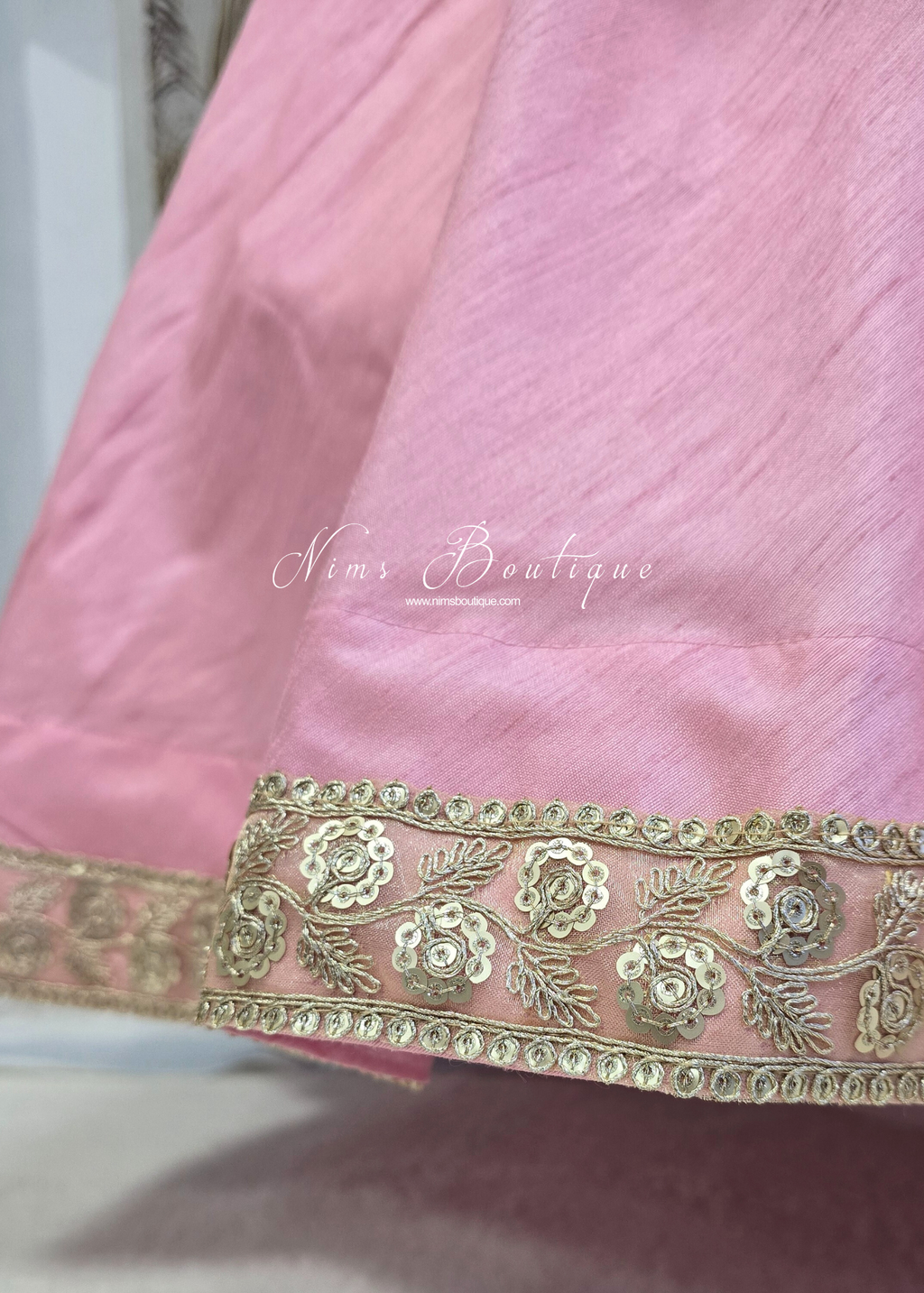 Saloni Readymade Baby Pink Raw Silk skirt/lehnga (sizes 4-20)