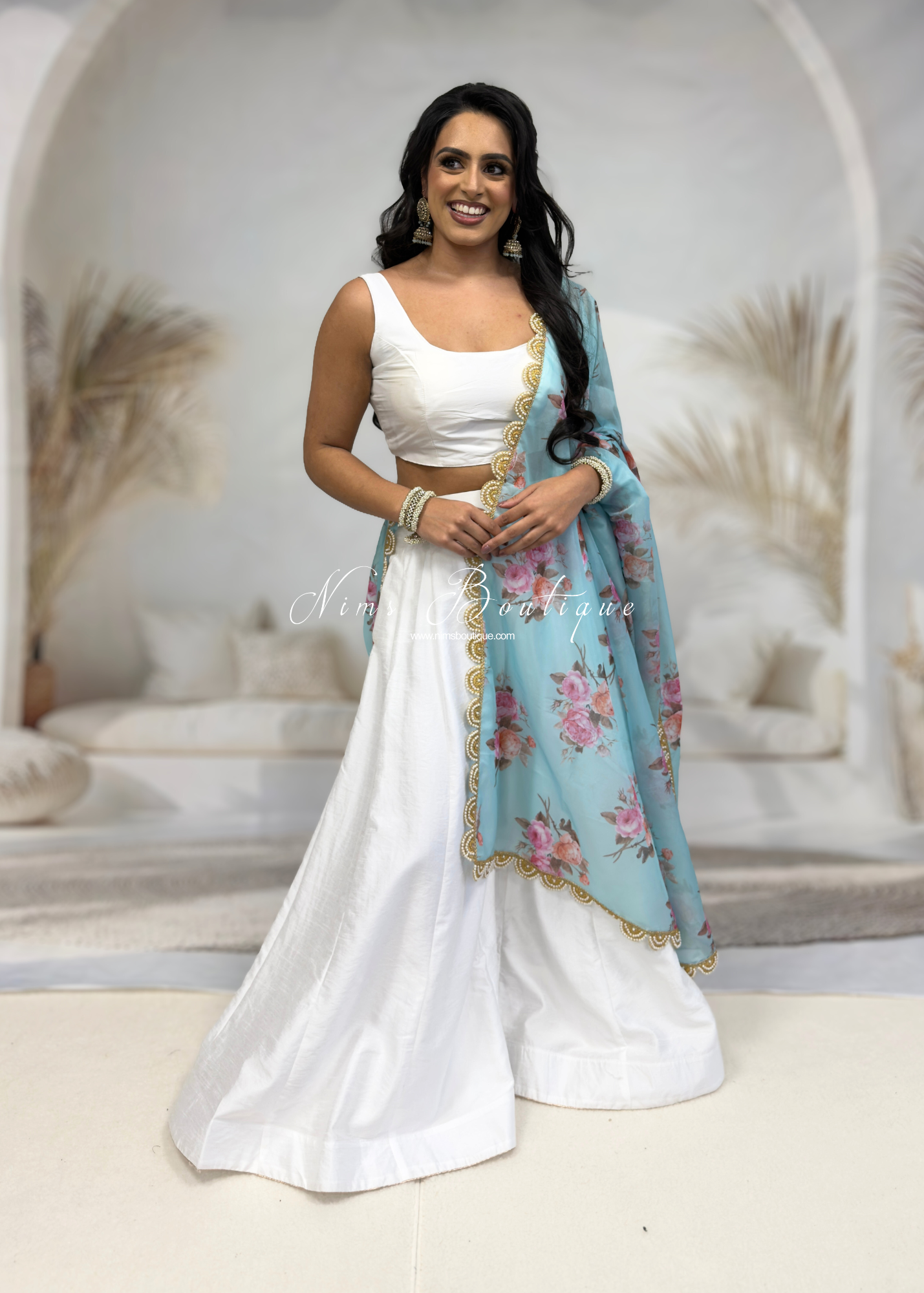 Arya White Flared Trousers (sizes 4-18)