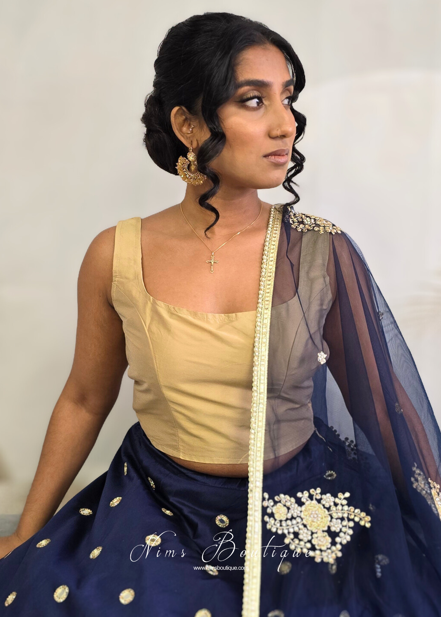 Sleeveless Gold Silk Blouse (6-28)