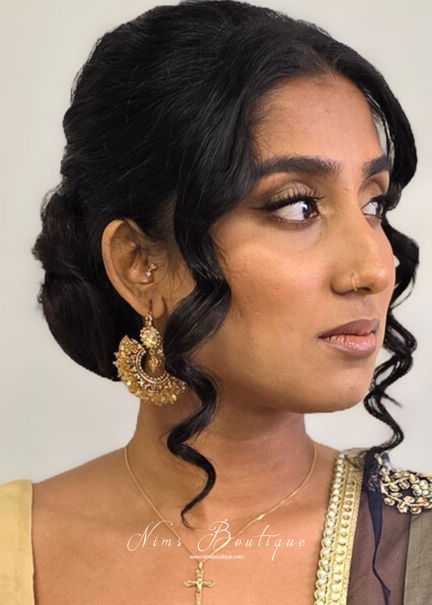 Meghna Royal Gold Stone Cluster Earrings