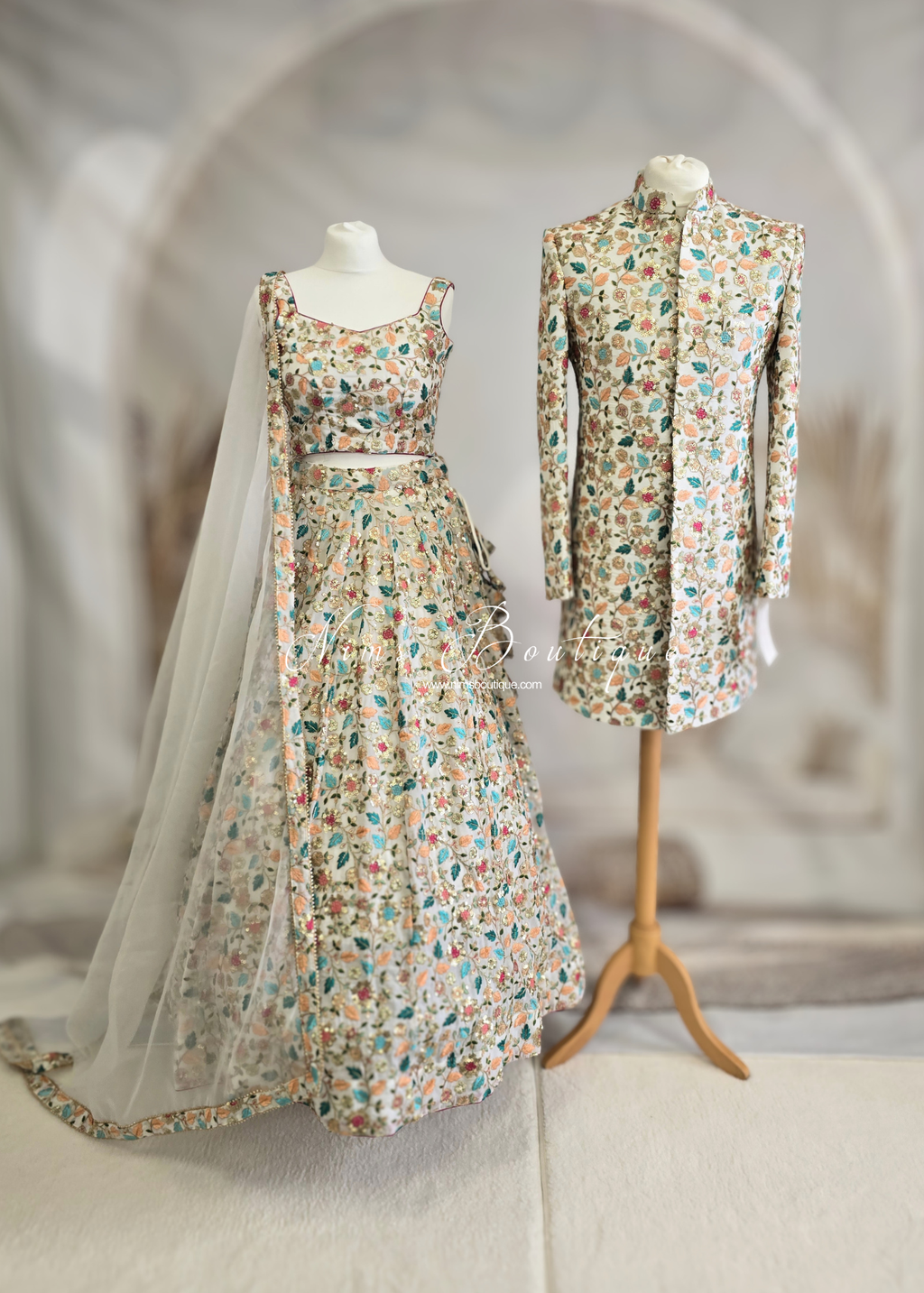 Luxury Ivory Embroidered Mens Sherwani Jacket