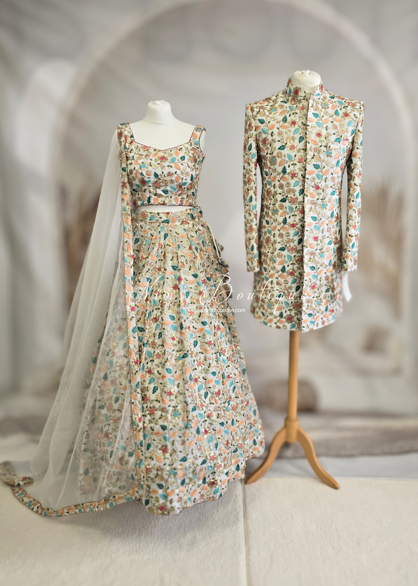 Luxury Ivory Embroidered Mens Sherwani Jacket