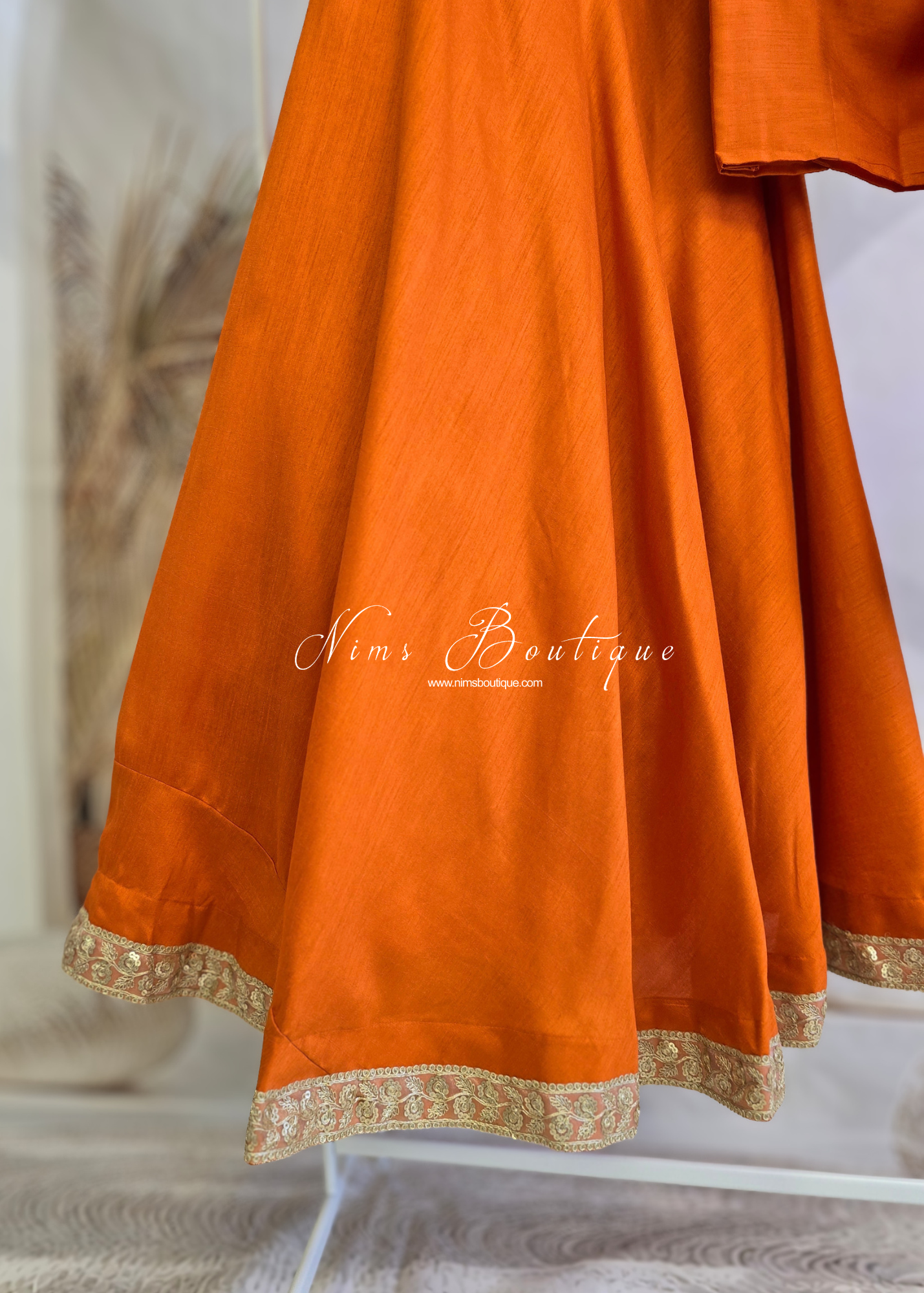 Saloni Readymade Orange Raw Silk skirt/lehnga (sizes 4-20)