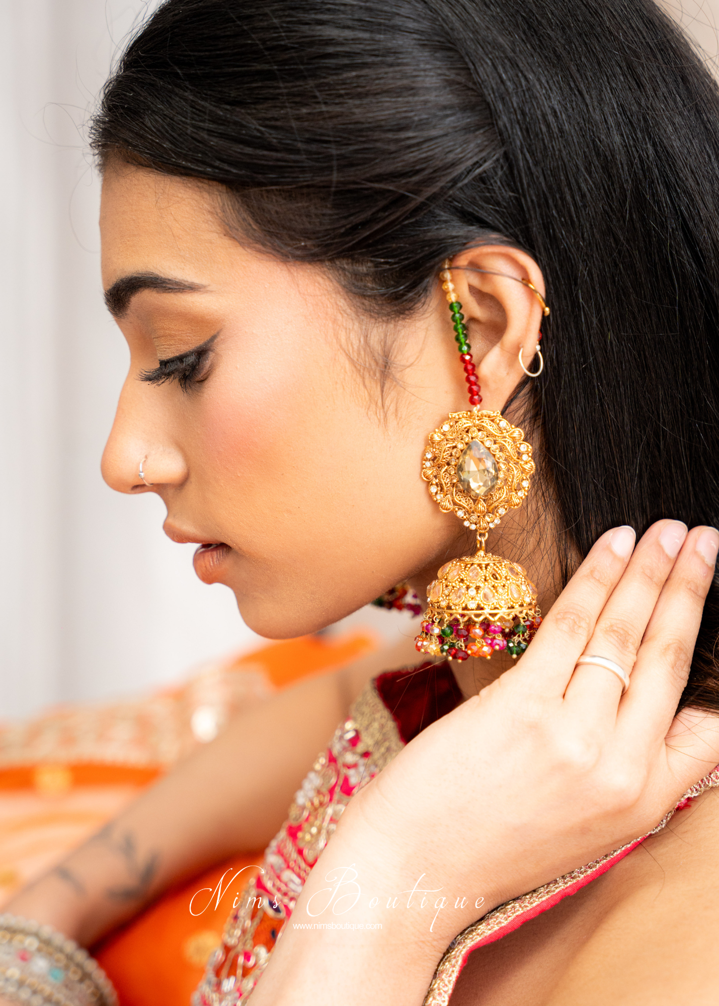 Anjali Multicolour Chumke with earring chains