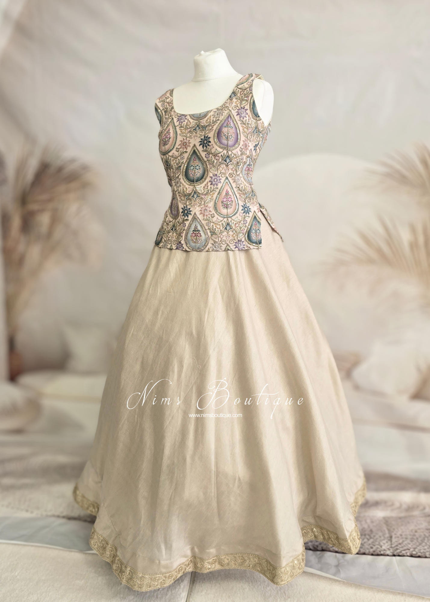 Hema Ivory Printed & Embroidered Long Blouse (10-12)