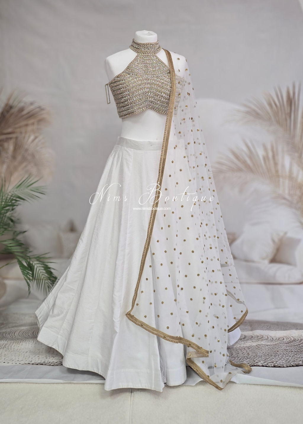 Arya White Flared Trousers (sizes 4-18)