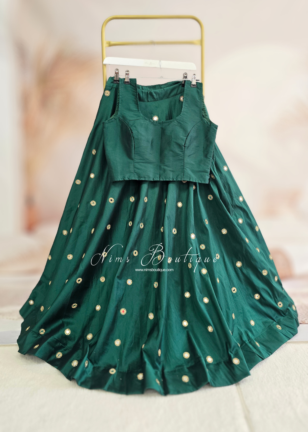 The NB Dark Green Sleeveless Silk Blouse (4-26)