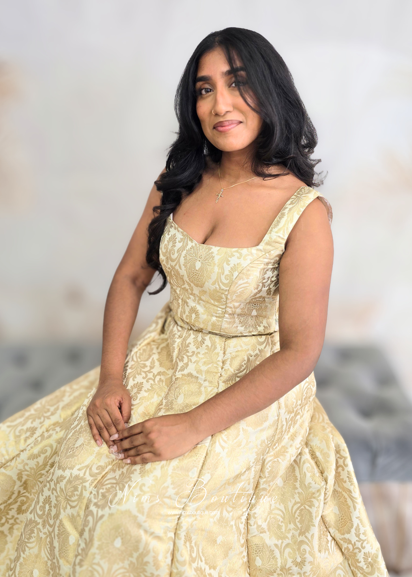 Ivory Brocade Sleeveless Blouse (4-16)