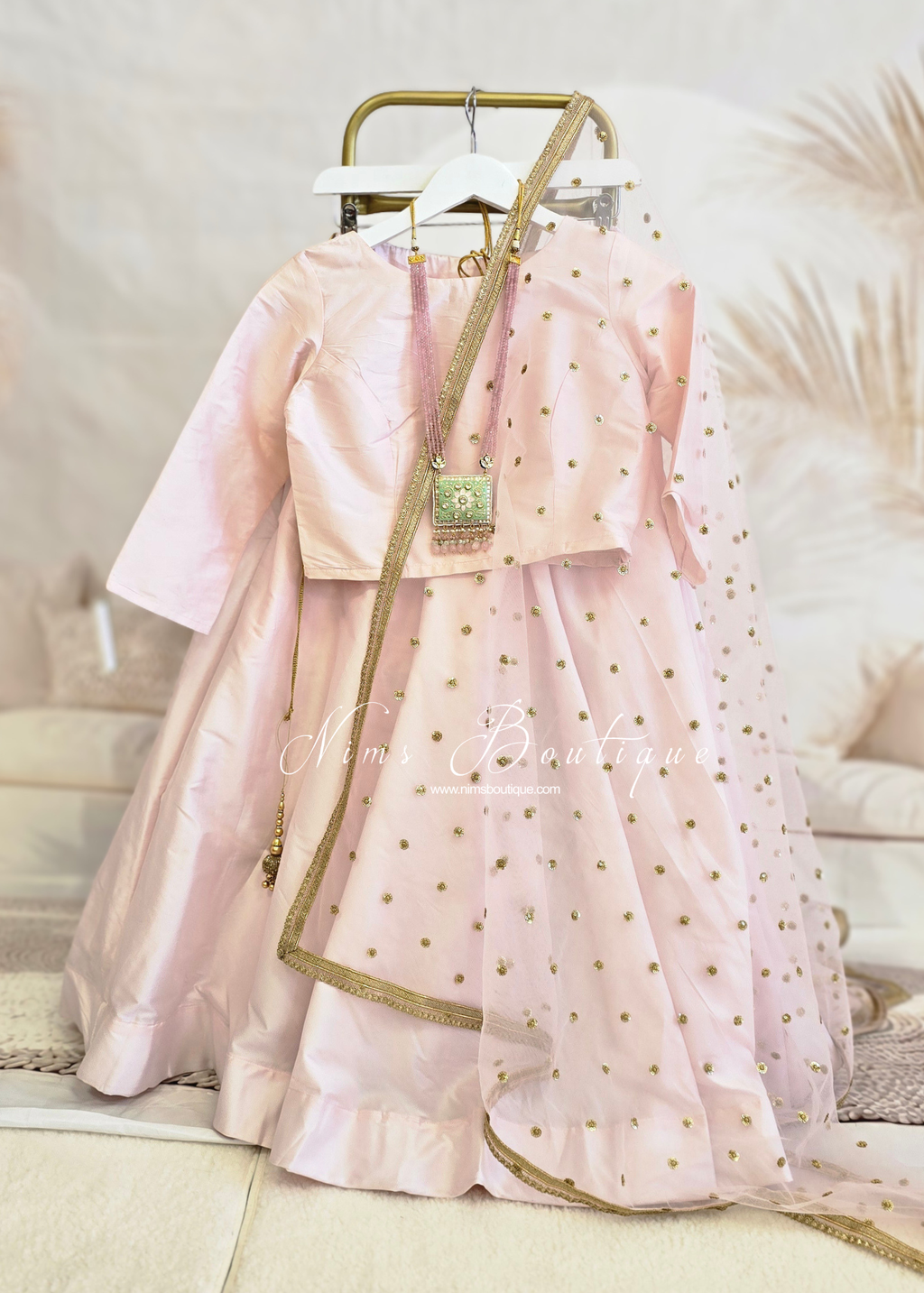 Readymade Light Blush Silk skirt/lehnga (sizes 4-20)