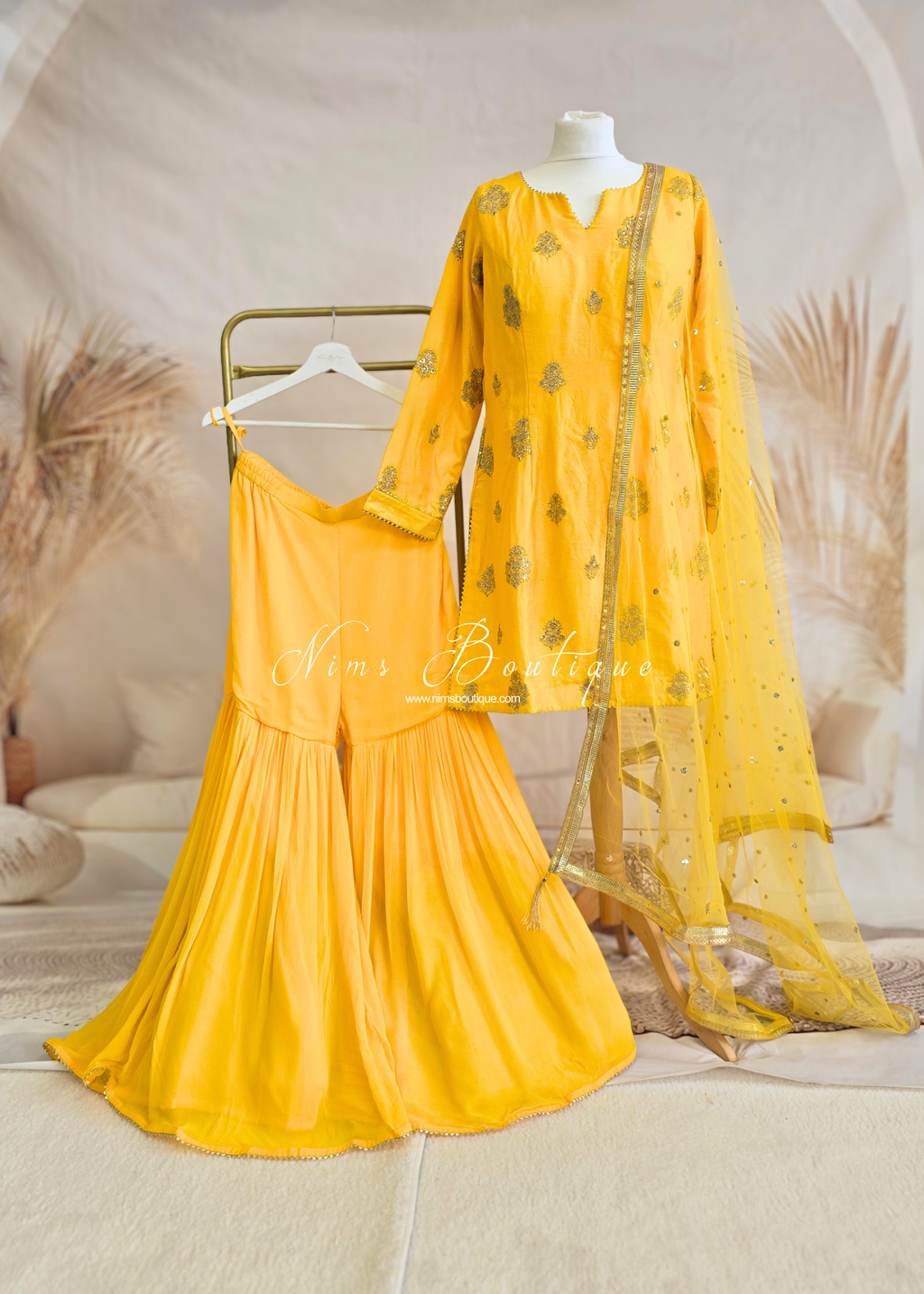 Deep Yellow Gharara Suit (size 10-12)