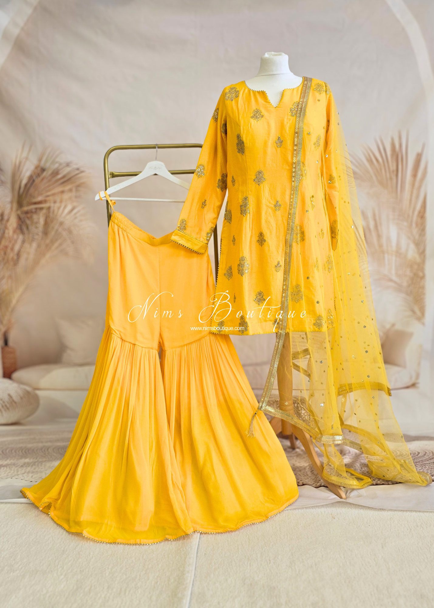 Deep Yellow Gharara Suit (size 10-12)