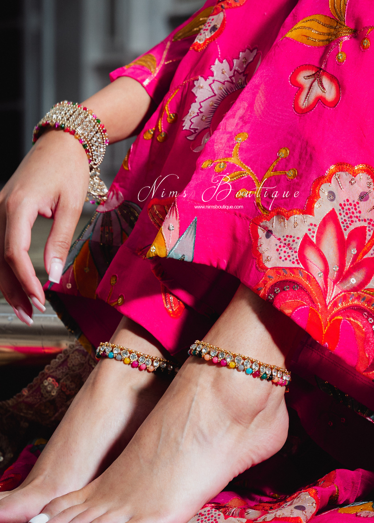 Small Royal Gold & Multicolour Anklets