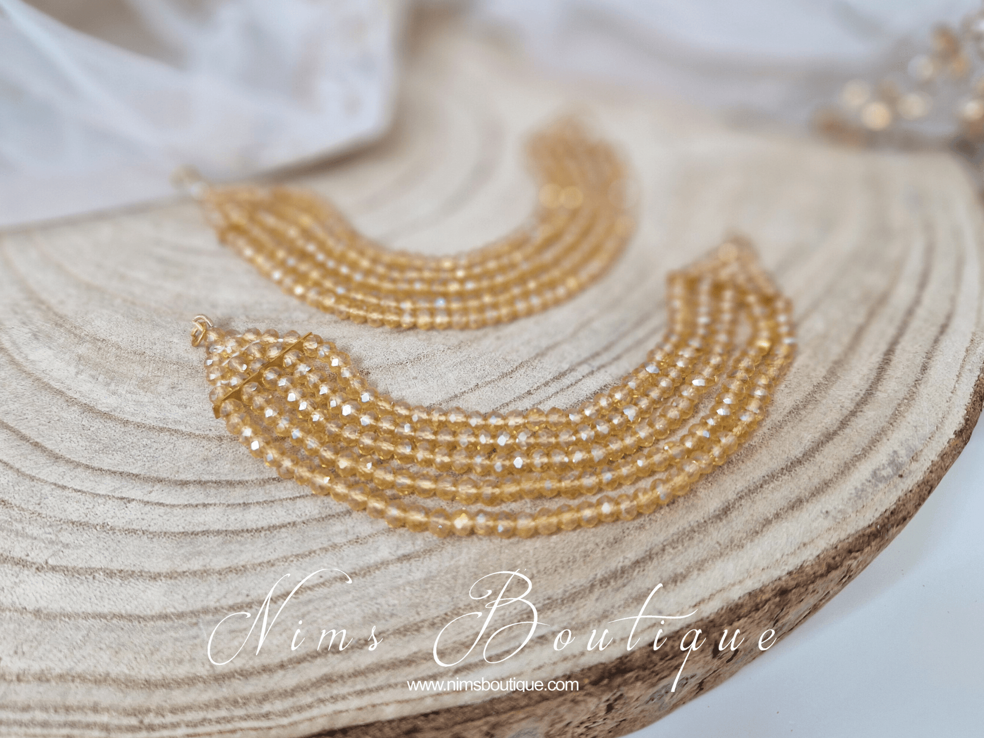 Nims Boutique Royal Gold Earring Chains/Saharas 5 row
