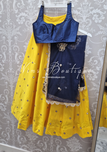 Nims Boutique Navy Net Pearl Embellished Dupatta/Chunni with Luxury Pearl Edging NPE7