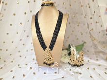 Neena Black & Gold Long Necklace Set