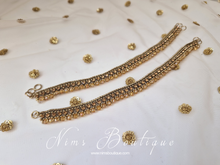 Pair of Royal Antique Gold & Gold Stone Anklets