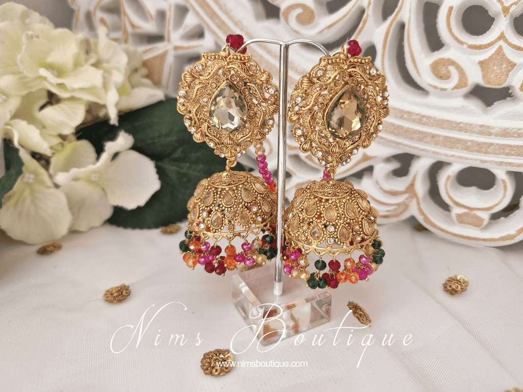 Nims Boutique Anjali Multicolour Chumke with earring chains