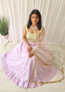 Rani Luxury Lilac Silk Mirror readymade skirt/lehnga (size 4-22)