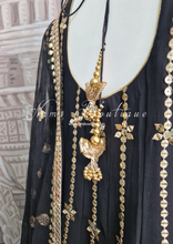 Sofiya Black Sequin Long Sleeve Anarkali Suit with Pajami (18-20)