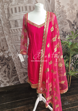 Long Sleeved Hot Pink Silk Pajami Suit (sizes 14 to 22)