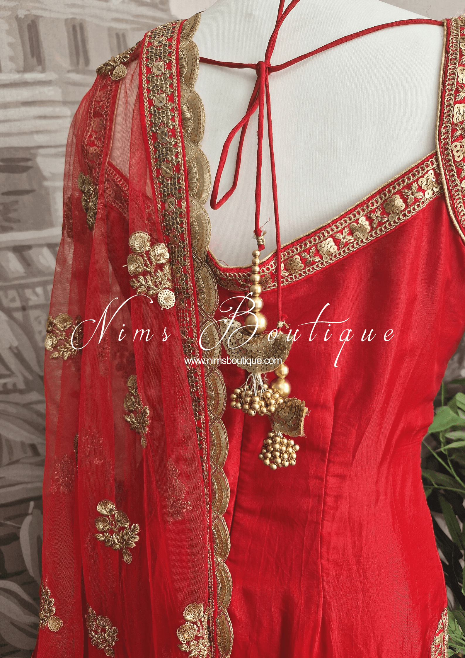 Nims Boutique The NB Classic Sleeveless Red Silk Pajami Suit sizes 4 to 20