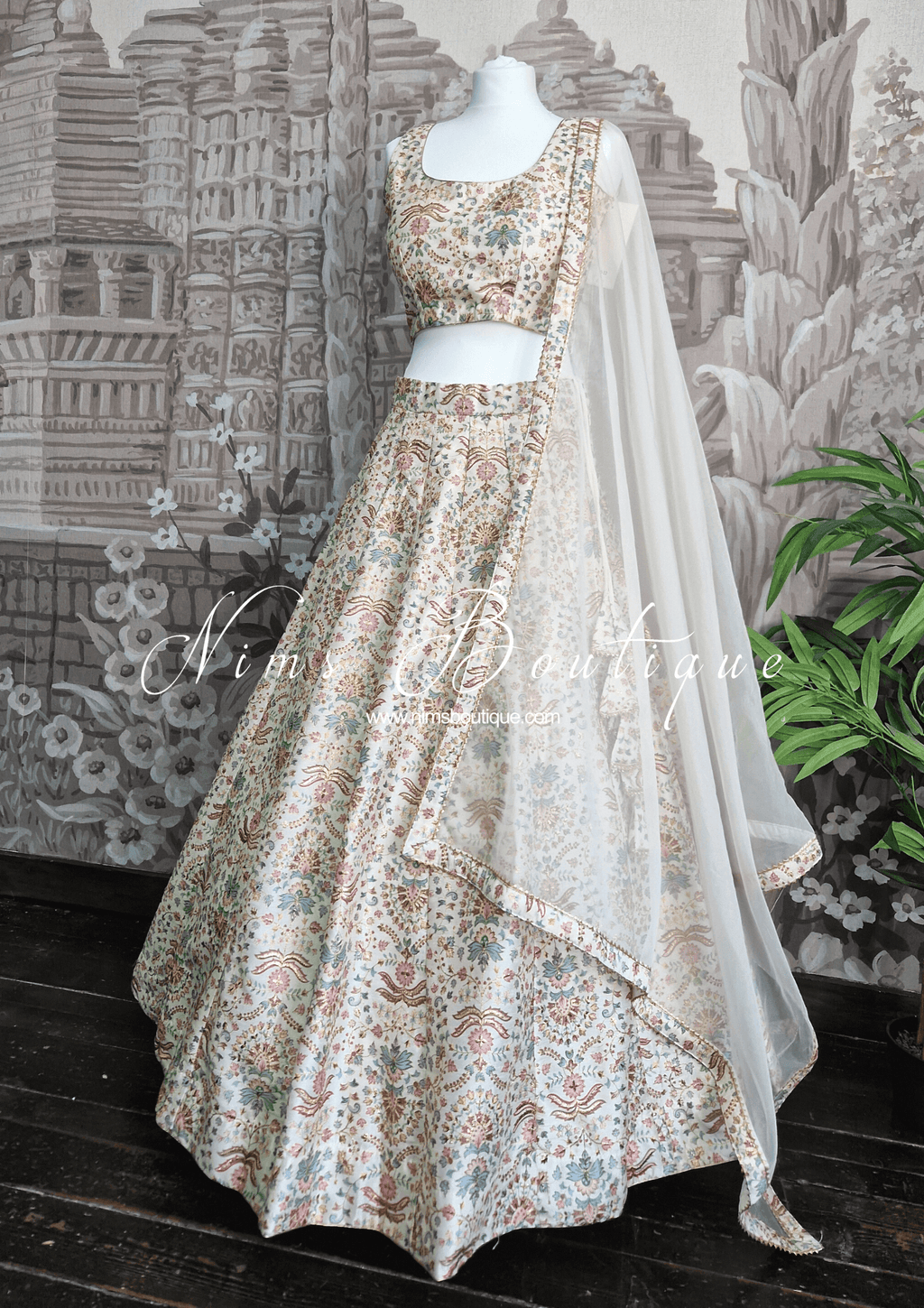 Nims Boutique Mia Ivory & Pastel Lehnga sizes 4-16