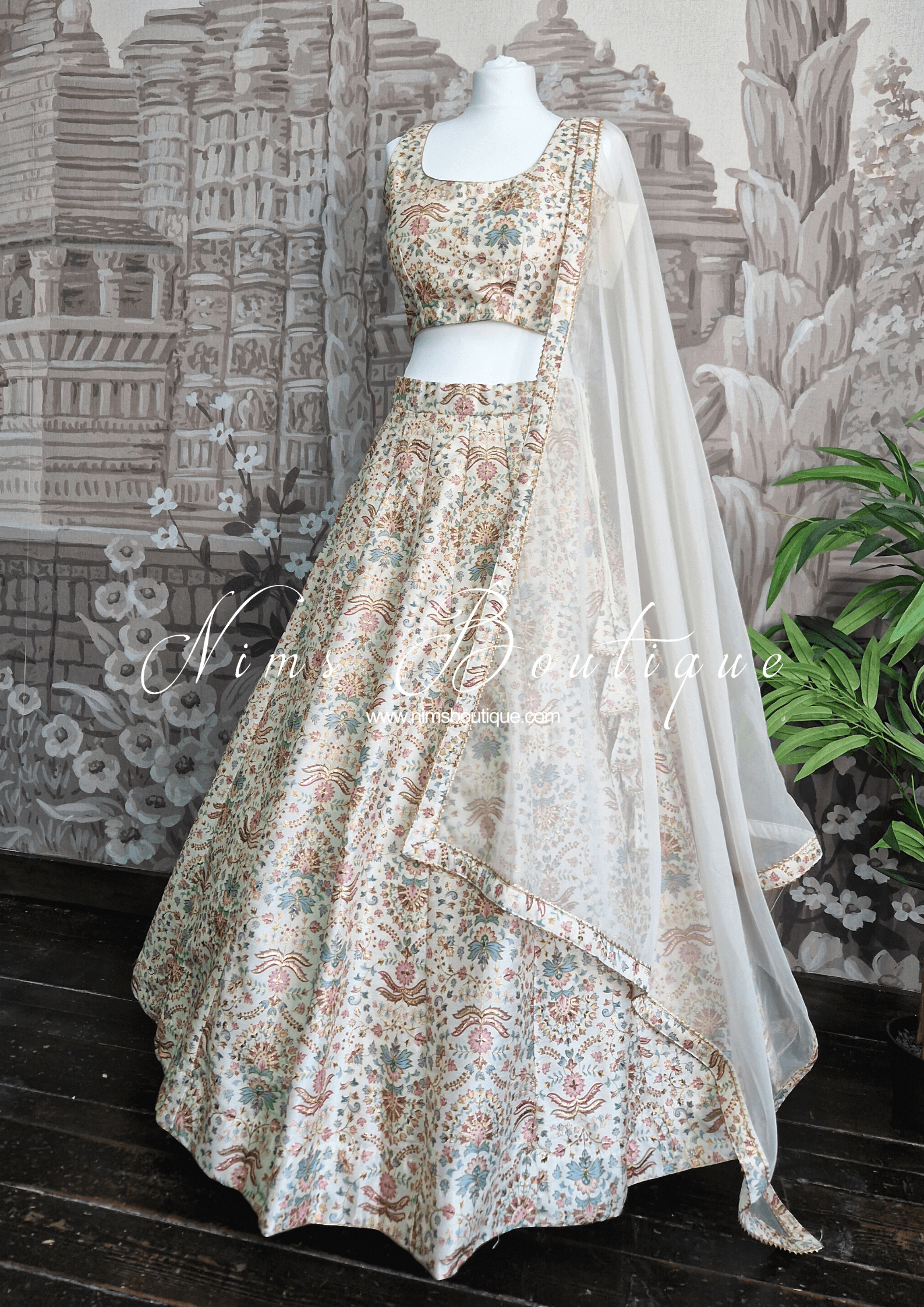 Nims Boutique Mia Ivory & Pastel Lehnga sizes 4-16