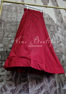 Maroon Plain Semi stitched skirt/lehnga