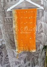 Orange Net Sequin Dupatta/Chunni