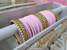 Light Pink & Kundan Set of Bangles (LPN)
