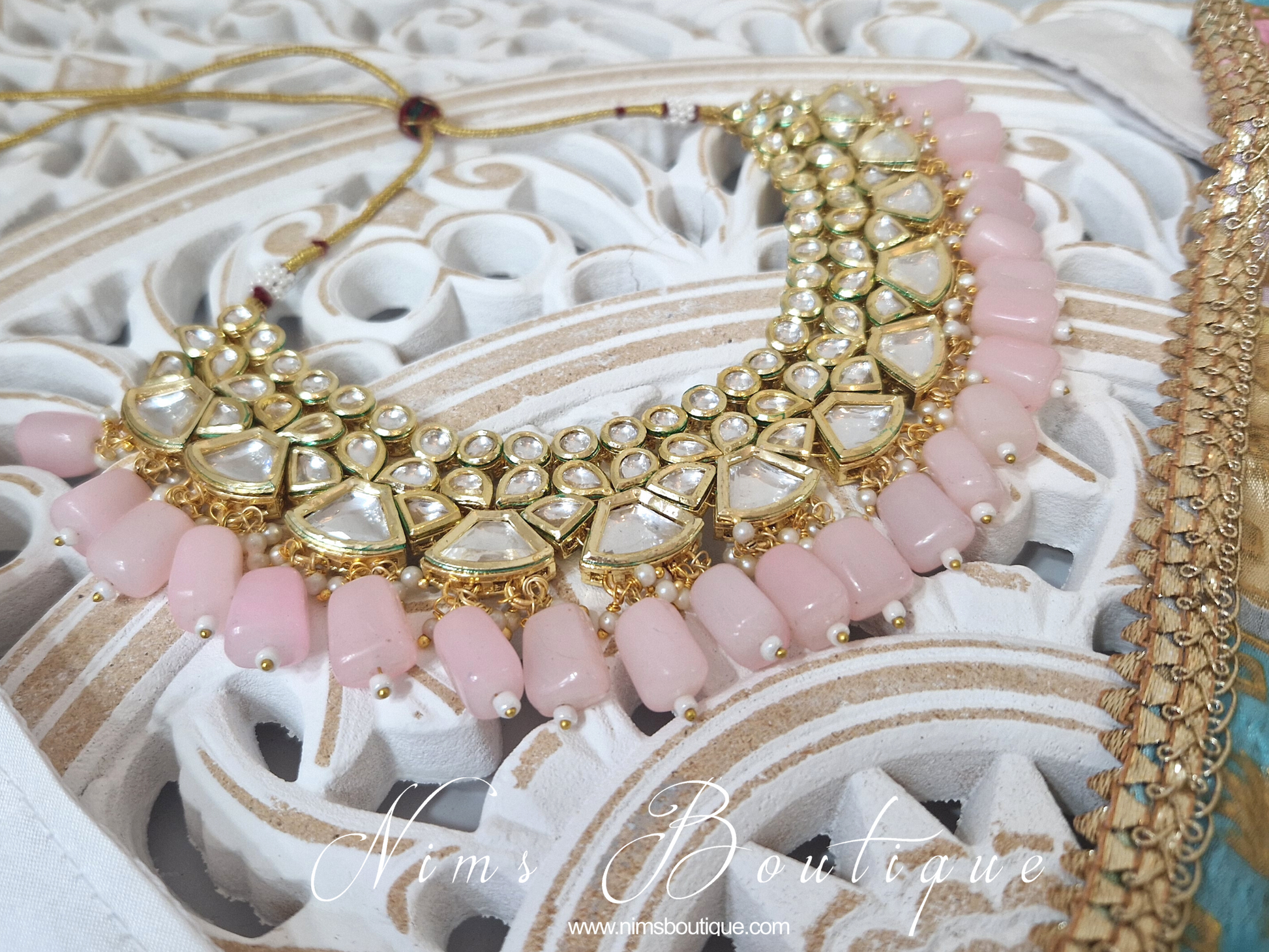 Nims Boutique Freya Pink Kundan Set
