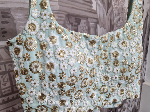 Luxury NB Mint & Ivory Sequin Bow Blouse (size 4-20)