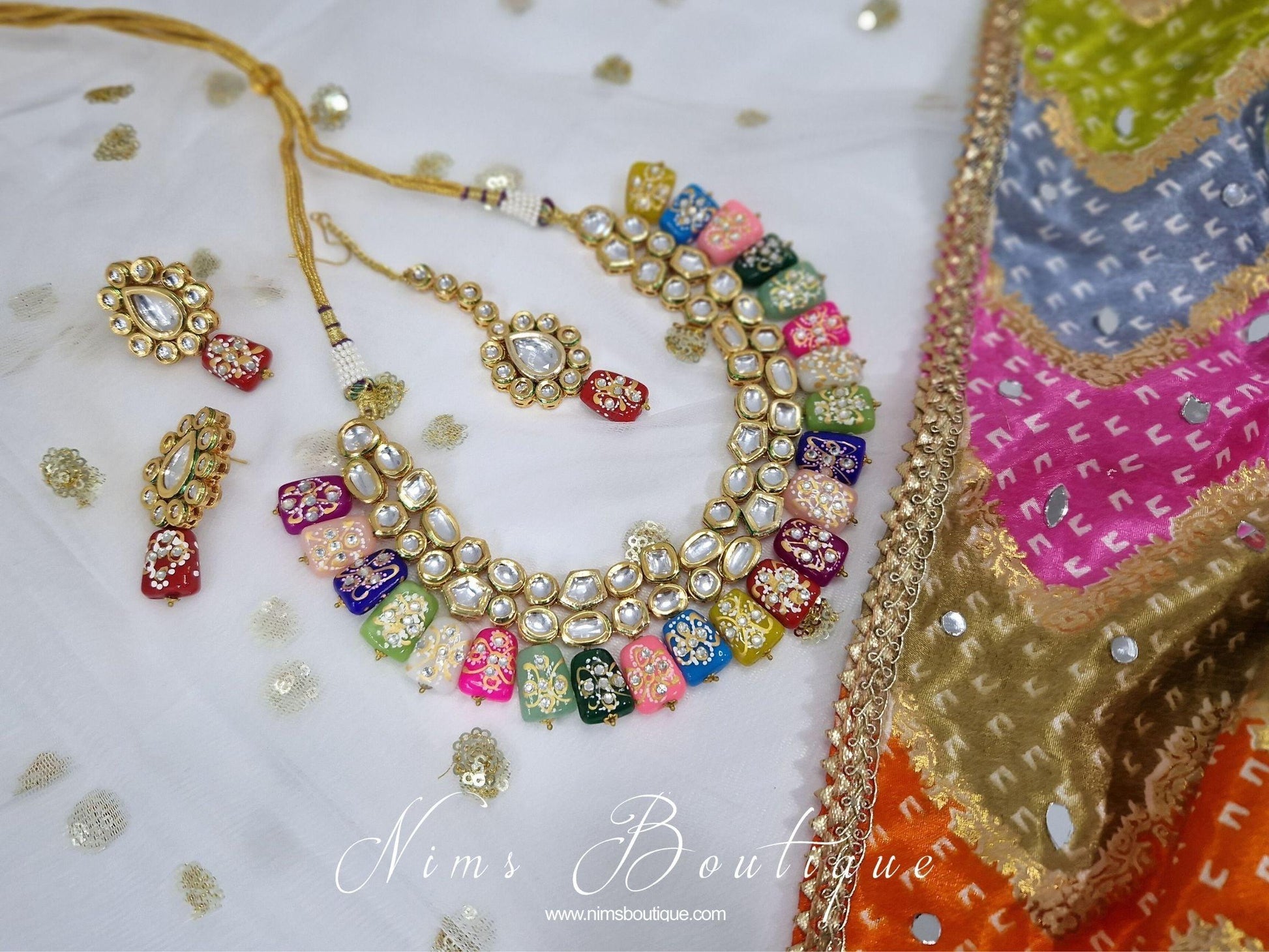 Nims Boutique Limited Edition Multicolour Akira Kundan Set