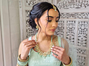 Nims Boutique Shabana Kundan & Mint Jewellery Set