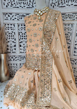 Luxury Unstitched Peach Gharara Suit